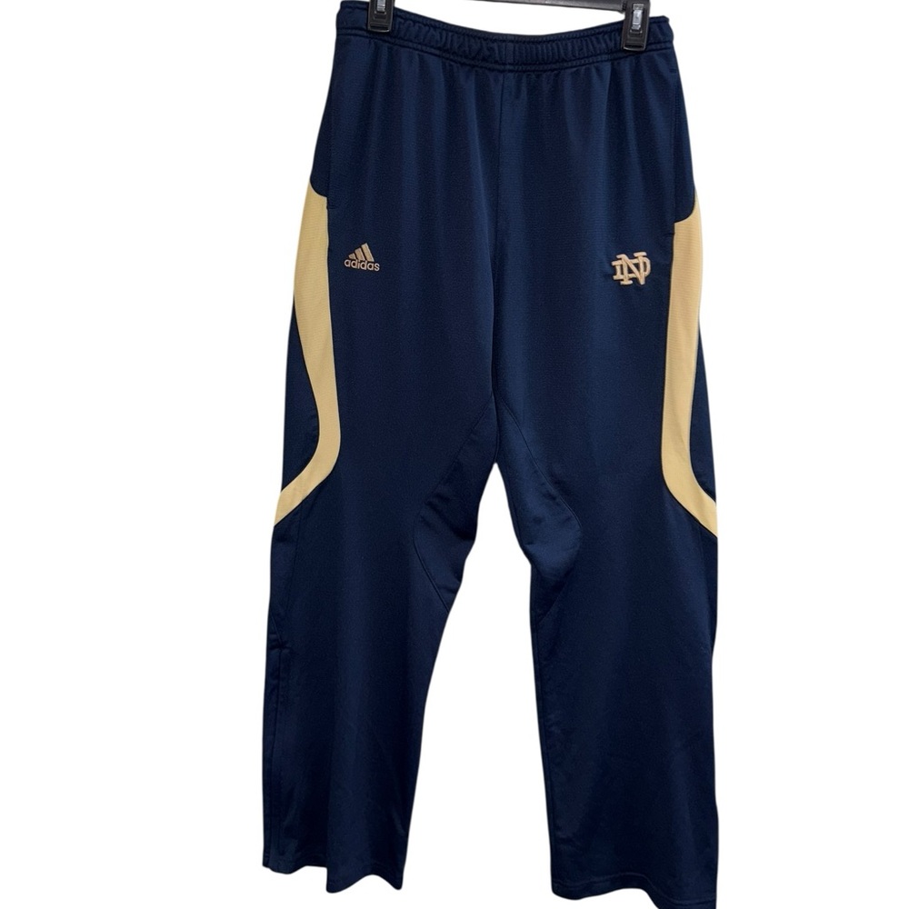 Adidas X Vintage Notre Dame Dark Blue and Yellow Athletic Pants Size Medium